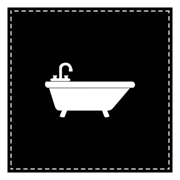 Illustration de panneau de baignoire. Tache noire sur fond blanc. Isol — Image vectorielle