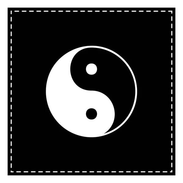 Ying Yang símbolo de armonía y equilibrio. Parche negro sobre ba blanco — Archivo Imágenes Vectoriales