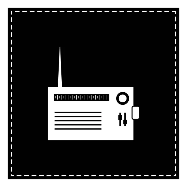 Ilustração do sinal de rádio. Mancha preta no fundo branco. Isolado — Vetor de Stock