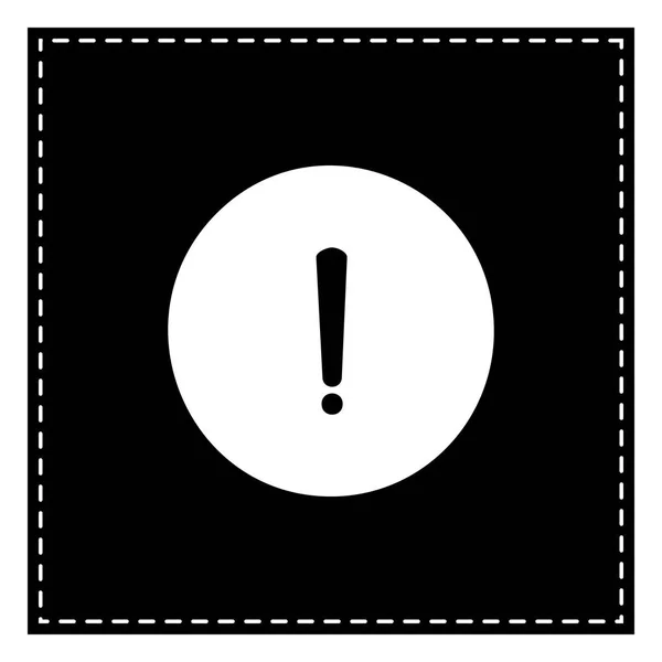 Exclamation mark sign. Black patch on white background. Isolated — Stock Vector