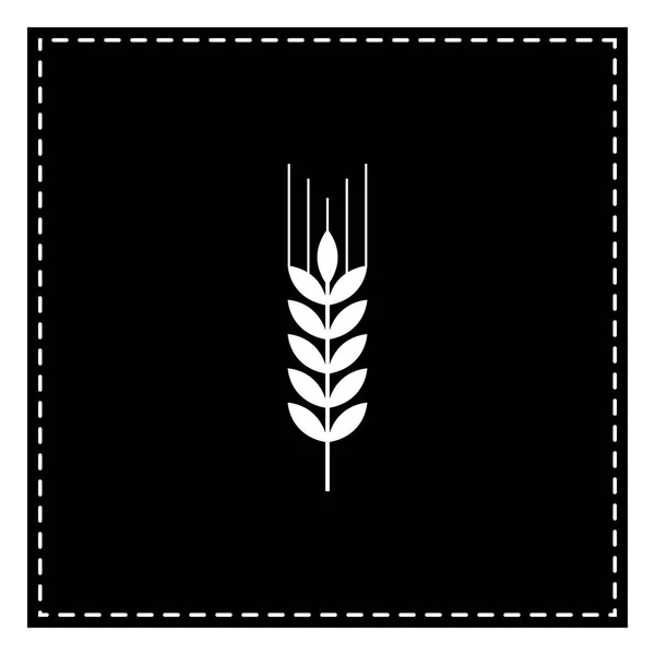 Wheat sign illustration. Black patch on white background. Isolat — Stock Vector