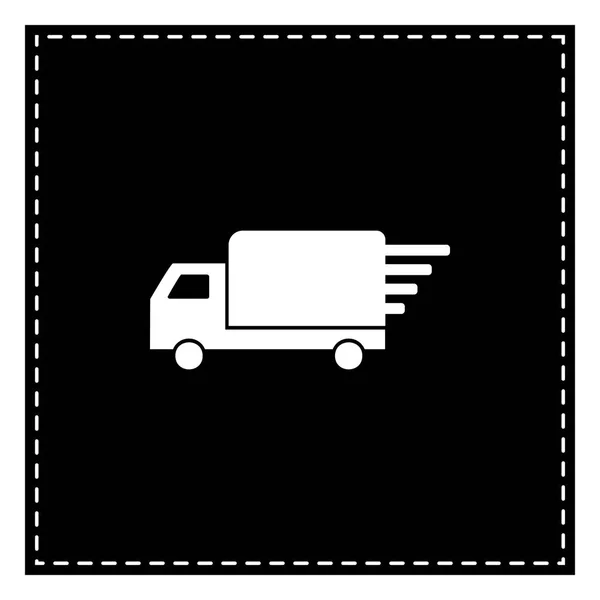 Illustrazione segno di consegna. Toppa nera su sfondo bianco. Iso. — Vettoriale Stock