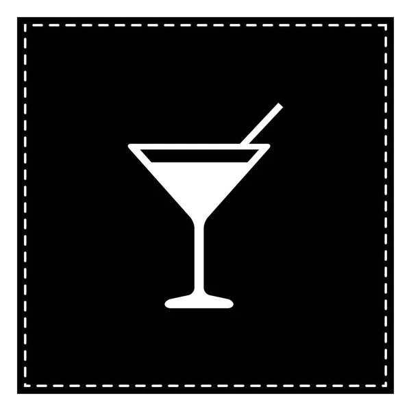 Cocktail sinal ilustração. Mancha preta no fundo branco. Iso. — Vetor de Stock