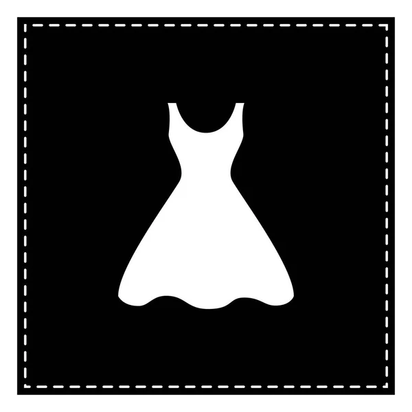 Woman dress sign. Black patch on white background. Isolated. — Stock Vector