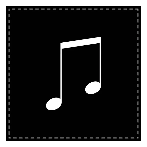 音楽記号の図。白の背景に黒のパッチ。人里 — ストックベクタ