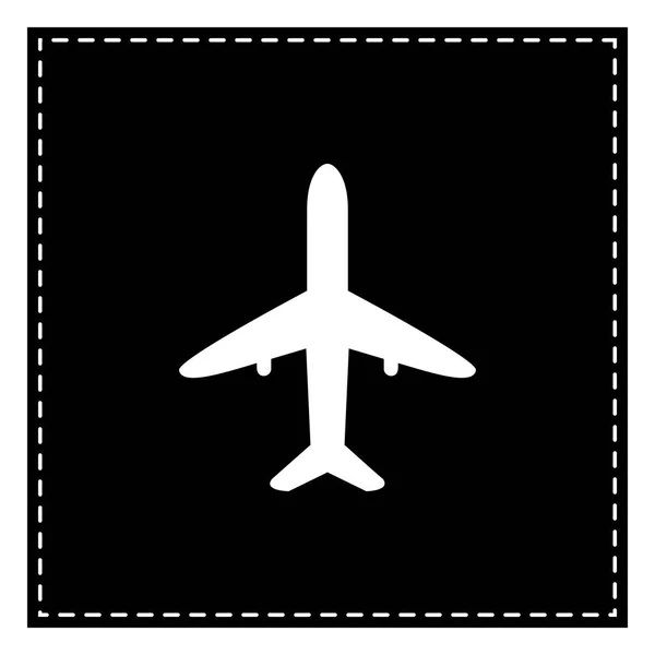 Illustrazione segno aereo. Toppa nera su sfondo bianco. Iso. — Vettoriale Stock