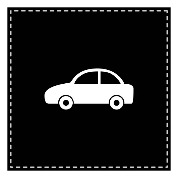 車の記号の図。白の背景に黒のパッチ。分離されました。 — ストックベクタ