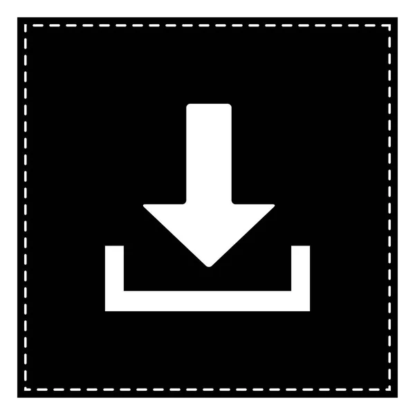 Download sign illustration. Black patch on white background. Iso — Stock Vector