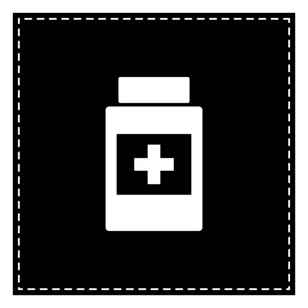 Medizinisches Containerschild. schwarzer Fleck auf weißem Hintergrund. isolieren — Stockvektor