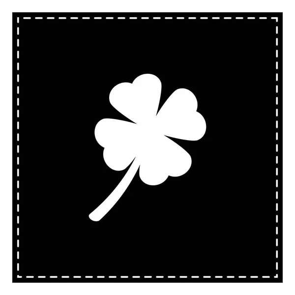 Leaf clover jele. Fekete folt a fehér háttér előtt. Elszigetelt. — Stock Vector