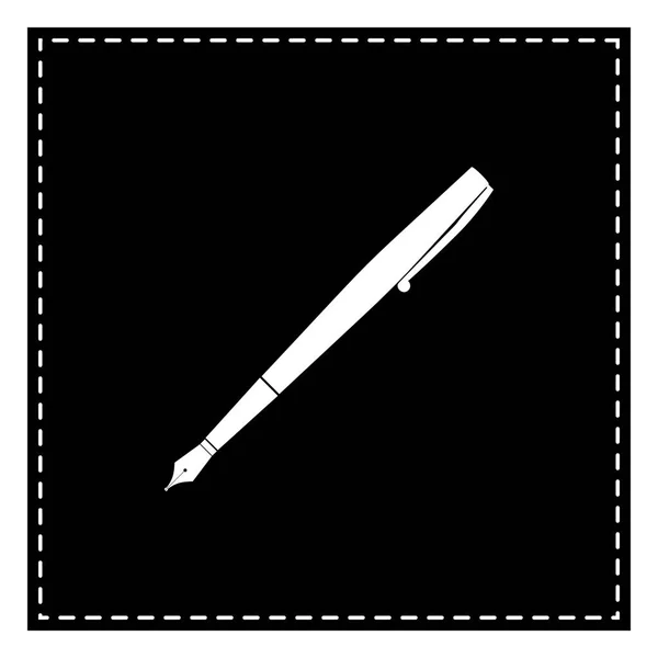 Ilustração do sinal da caneta. Mancha preta no fundo branco. Isolados — Vetor de Stock