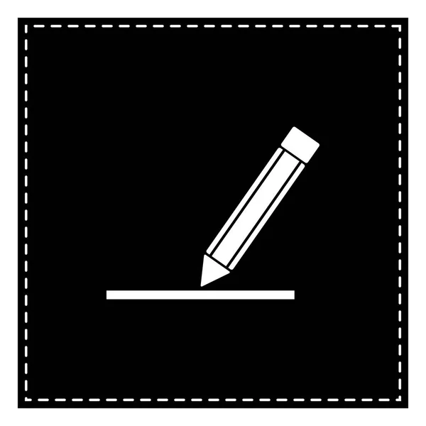 Μολύβι σημάδι εικονογράφηση. Μαύρο μπάλωμα στο λευκό φόντο. Isola — Διανυσματικό Αρχείο