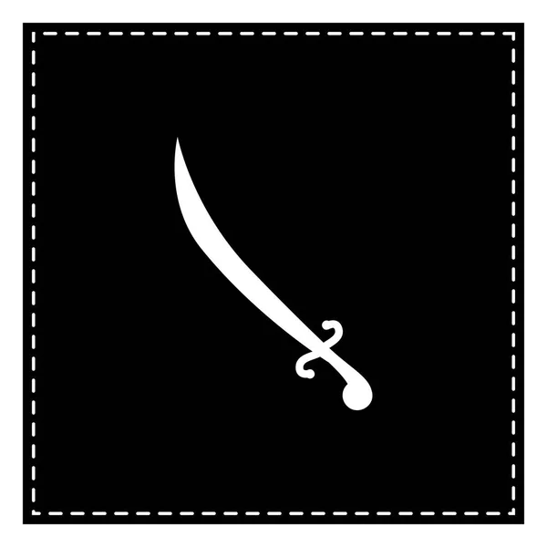 Illustration de signe d'épée. Tache noire sur fond blanc. Isolat — Image vectorielle