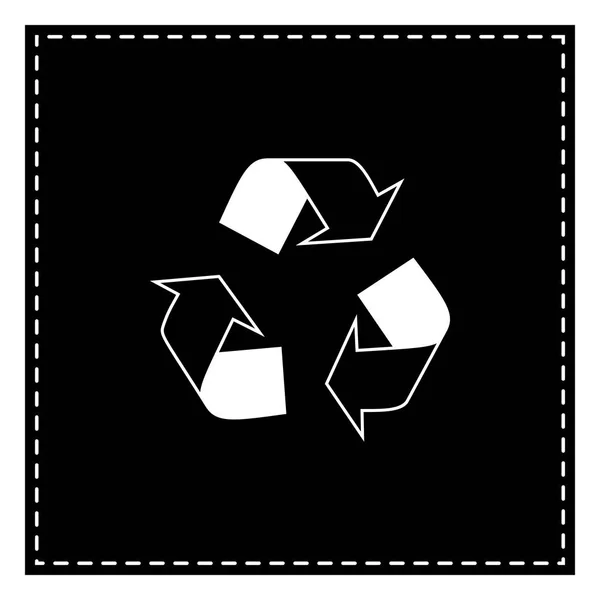 Recycle logo concept. Black patch on white background. Isolated. — Stock Vector