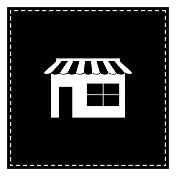 Illustrazione segno negozio. Toppa nera su sfondo bianco. Isolato — Vettoriale Stock