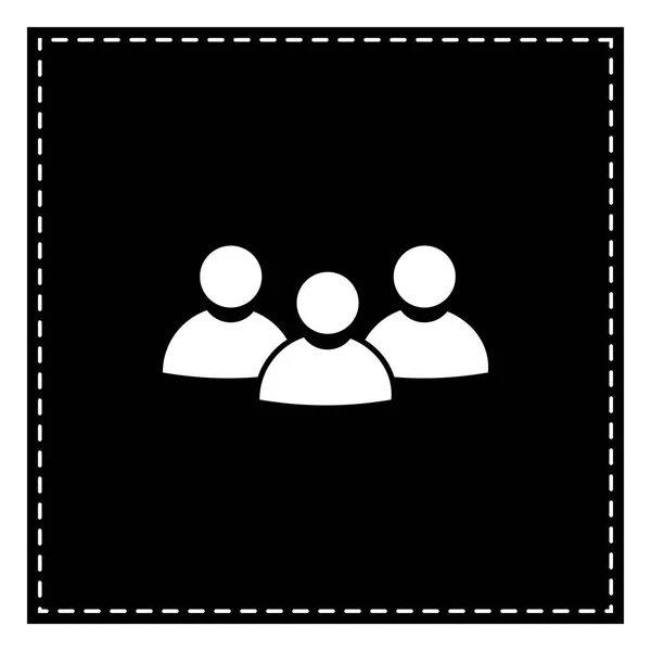 Team work sign. Black patch on white background. Isolated. — Stock Vector
