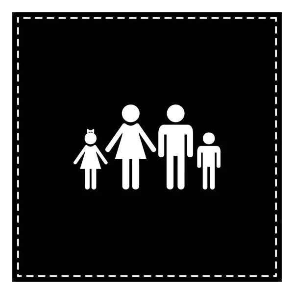 Family sign illustration. Black patch on white background. Isola — Stock Vector