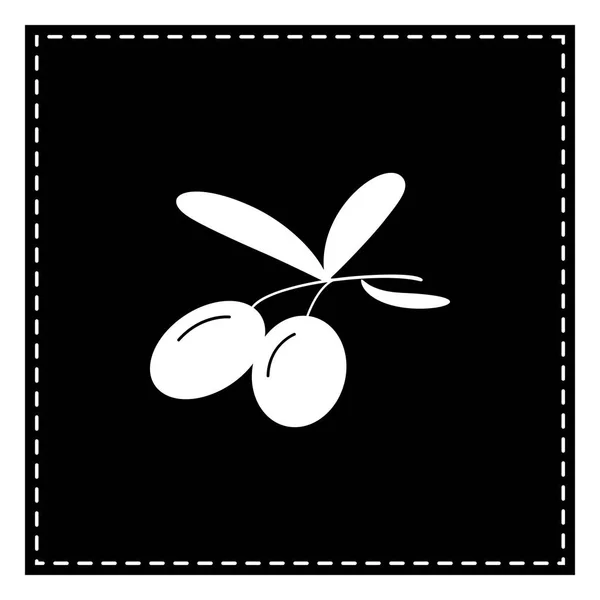 Olive segno illustrazione. Toppa nera su sfondo bianco. Isola — Vettoriale Stock