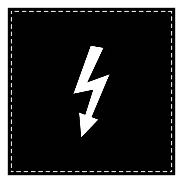 高電圧危険サイン。白の背景に黒のパッチ。イゾラ — ストックベクタ