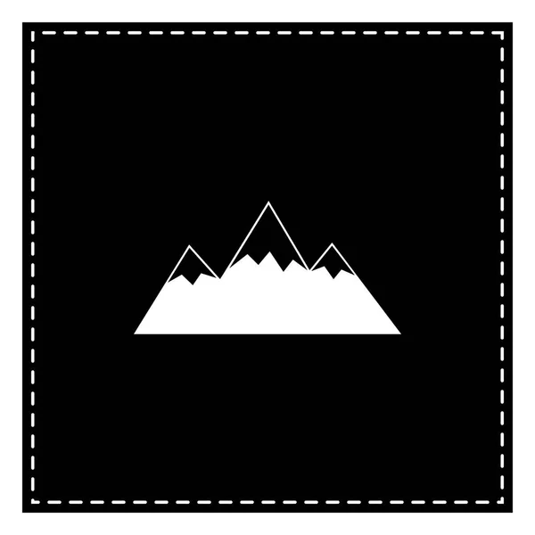 Βουνό σημάδι εικονογράφηση. Μαύρο μπάλωμα στο λευκό φόντο. ISO — Διανυσματικό Αρχείο