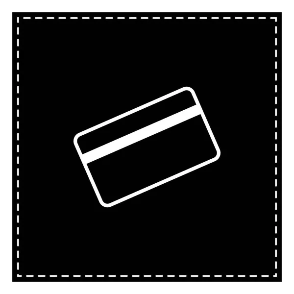Tarjeta de crédito para descargar. Parche negro sobre fondo blanco — Vector de stock