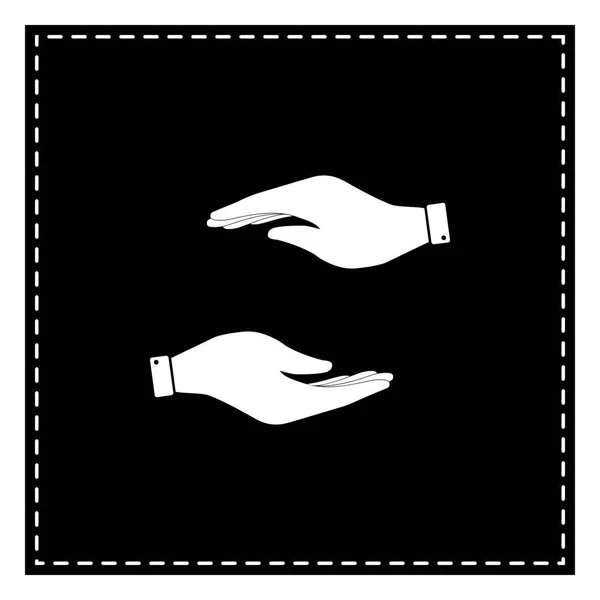 Signo de mano ilustración. Parche negro sobre fondo blanco. Aislar — Archivo Imágenes Vectoriales