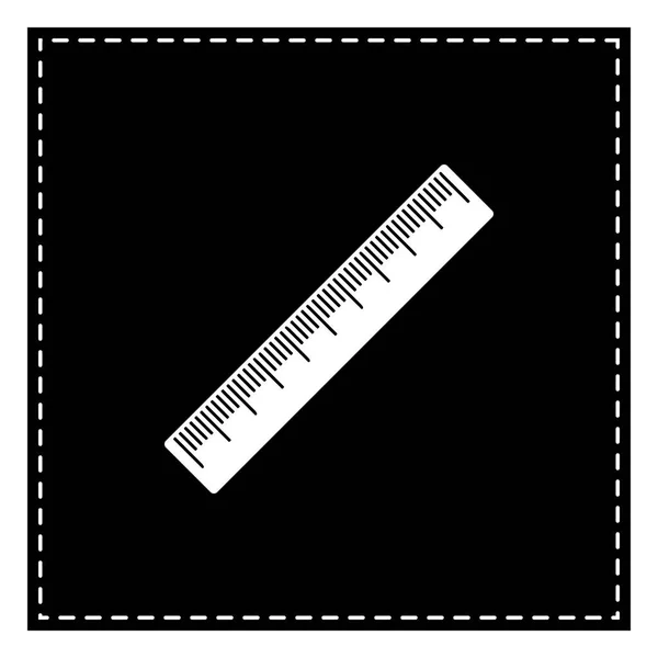 Signe de règle du centimètre. Tache noire sur fond blanc. Isolé — Image vectorielle