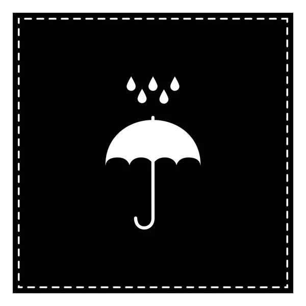 Deštník s kapkami vody. Déšť symbol ochrany. Plochý design s — Stockový vektor