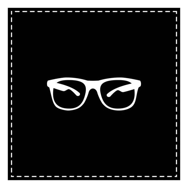 Сонцезахисні окуляри показують ілюстрацію. Чорна пляма на білому тлі. Я — стоковий вектор