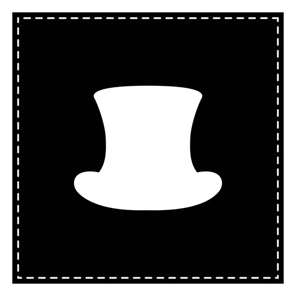 Top hat sign. Black patch on white background. Isolated. — Stock Vector