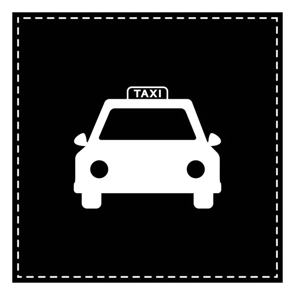 タクシー記号図。白の背景に黒のパッチ。分離 — ストックベクタ