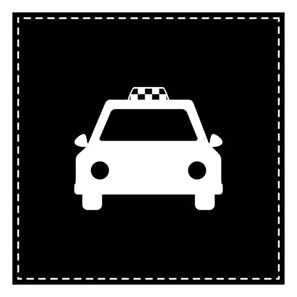 Taxi sign illustration. Black patch on white background. Isolate — Stock Vector