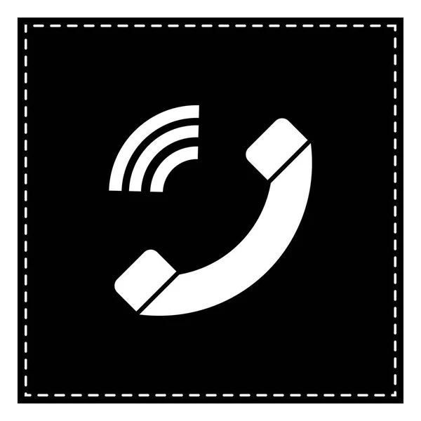 Illustrazione del segnale telefonico. Toppa nera su sfondo bianco. Isolato — Vettoriale Stock