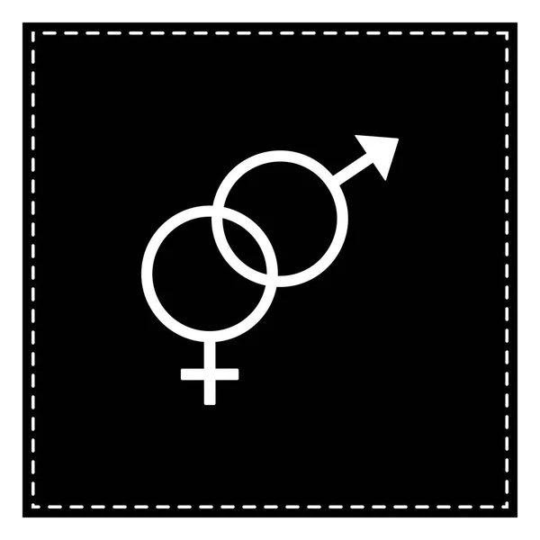 Signe de sex-symbole. Tache noire sur fond blanc. Isolé . — Image vectorielle