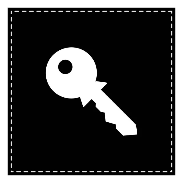 Key sign illustration. Black patch on white background. Isolated — Stock Vector