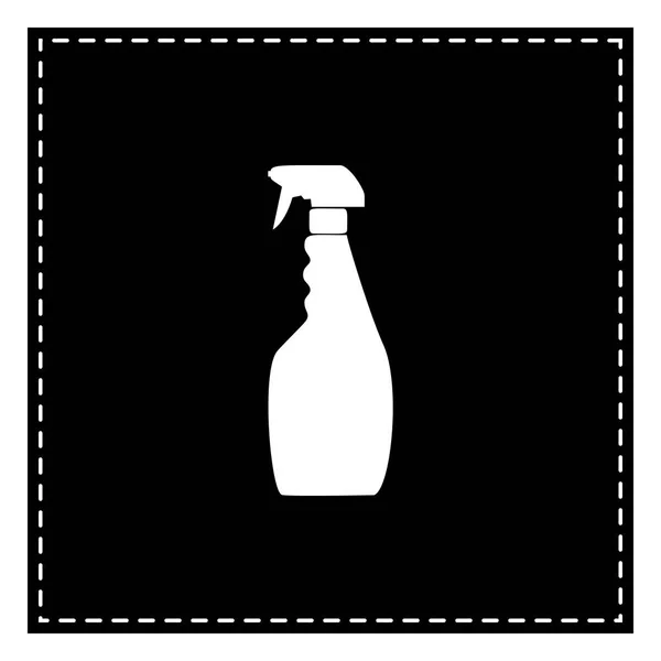 Temizlik için plastik şişe. Beyaz arka planda siyah yama. Olduğunu — Stok Vektör