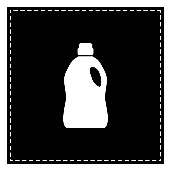 Plastic bottle for cleaning. Black patch on white background. Is — Stock Vector