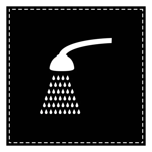 淋浴间简单的符号。白色背景上的黑色斑点。分离. — 图库矢量图片