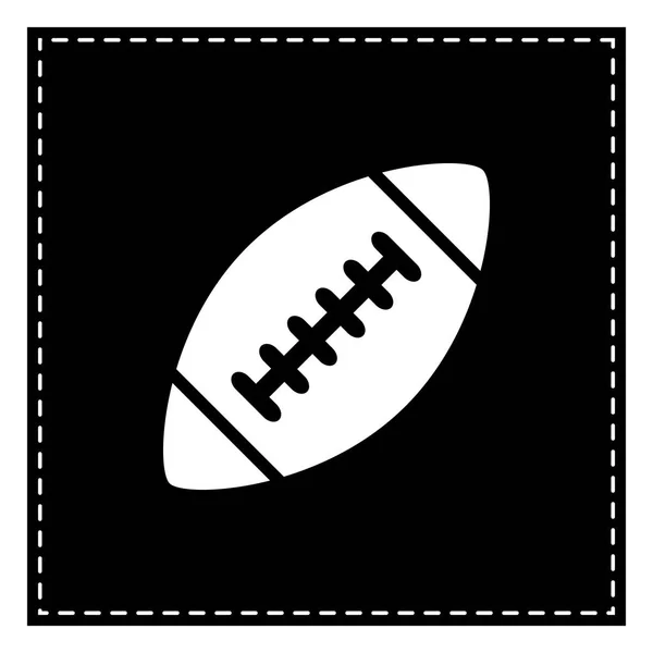 Pelota de fútbol americano simple. Parche negro sobre fondo blanco . — Vector de stock