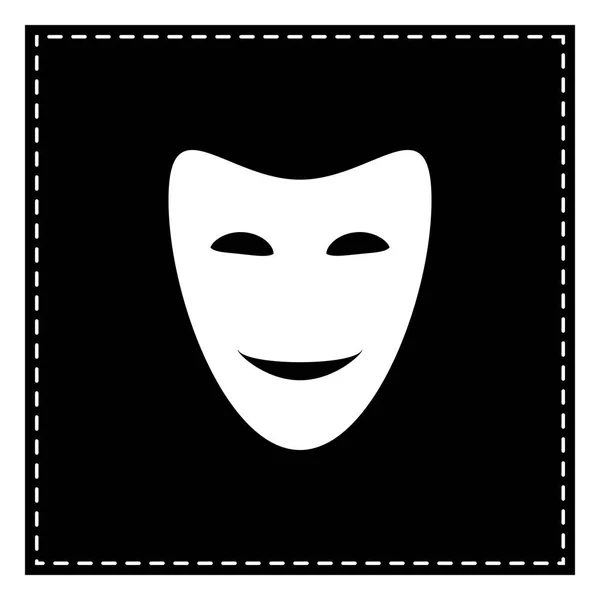 Masques théâtraux comiques. Tache noire sur fond blanc. Isolat — Image vectorielle