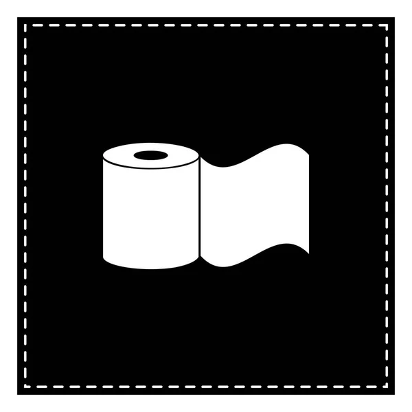 Toilet Paper sign. Black patch on white background. Isolated. — Stock Vector