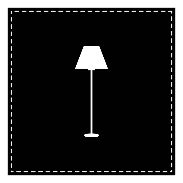 Lampe einfaches Schild. schwarzer Fleck auf weißem Hintergrund. isoliert. — Stockvektor