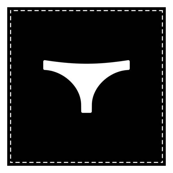 Womens panties sign. Black patch on white background. Isolated. — Stock Vector