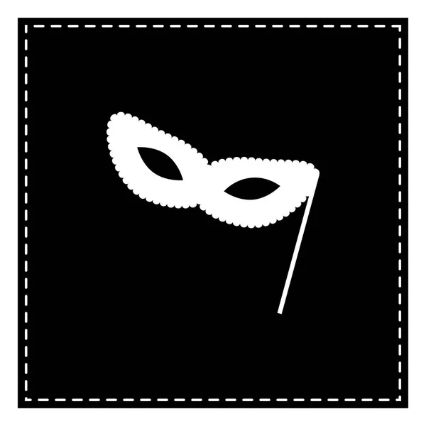 Carnaval veneciano tradicional Signo de máscara decorativa. Parche negro — Vector de stock