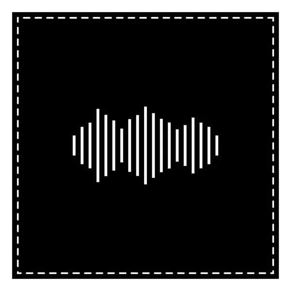 Sound waves icon. Black patch on white background. Isolated. — Stock Vector