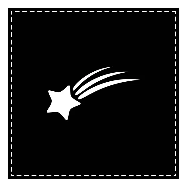 Shooting star jel. Fekete folt a fehér háttér előtt. Elszigetelt. — Stock Vector