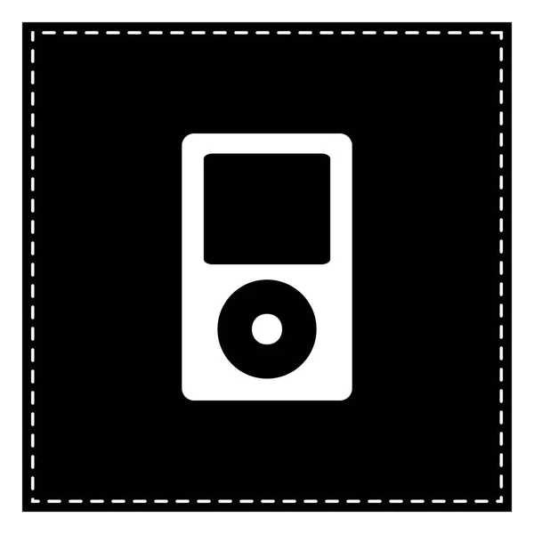 Tragbares Musikgerät. schwarzer Fleck auf weißem Hintergrund. isoliert — Stockvektor