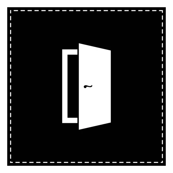 Señal de la puerta ilustración. Parche negro sobre fondo blanco. Aislar — Archivo Imágenes Vectoriales