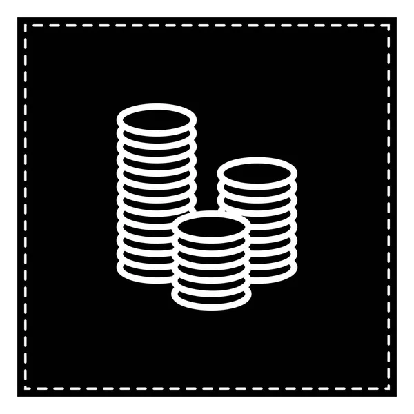 Ilustração do sinal de dinheiro. Mancha preta no fundo branco. Isolado — Vetor de Stock