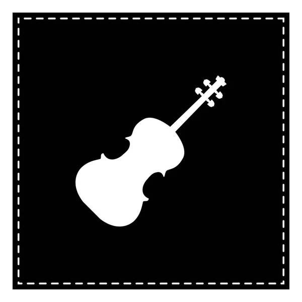 Illustrazione segno violino. Toppa nera su sfondo bianco. Isol — Vettoriale Stock